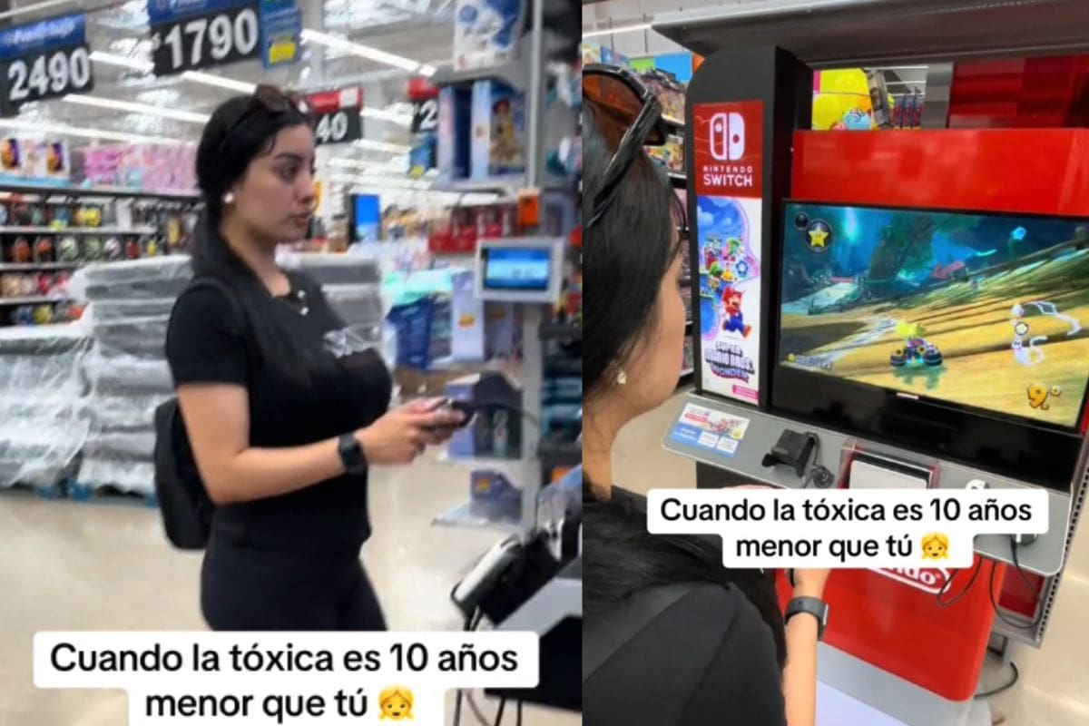 “No me esperes”: Mujer se queda jugando “Mario Kart” en un centro comercial y se vuelve viral