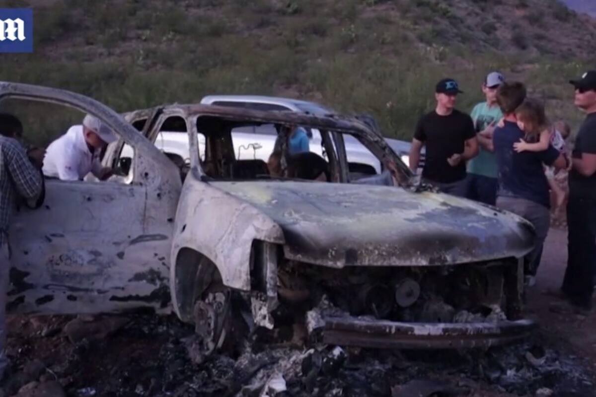 VIDEO: Momento en que familia LeBarón visita el lugar de la masacre
