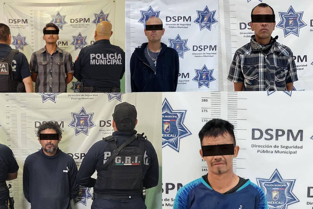 Caen cinco hombres con metanfetamina en distintos puntos de Mexicali