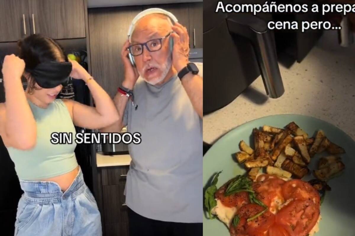 Padre e hija intentan preparar la cena sin oír y sin ver