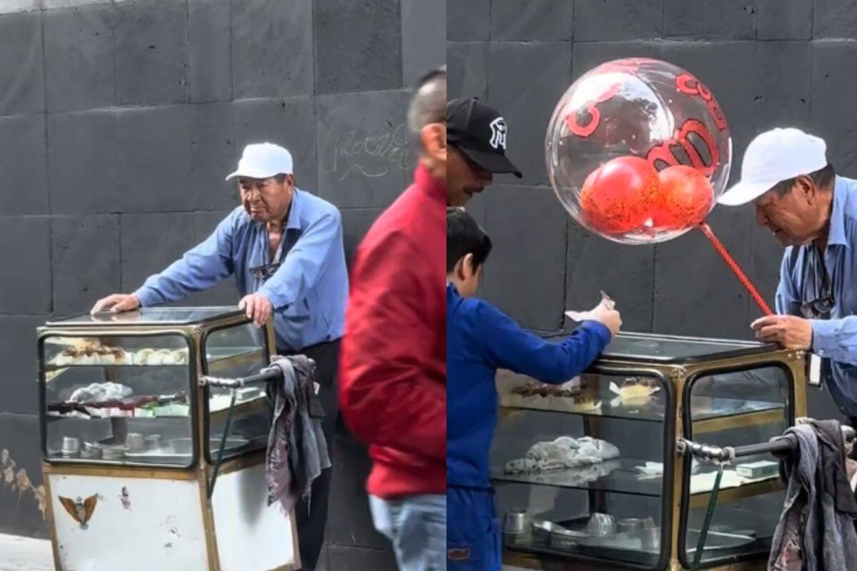 Tras recibir un globo de la suerte, el vendedor ambulante vendió todo su inventario