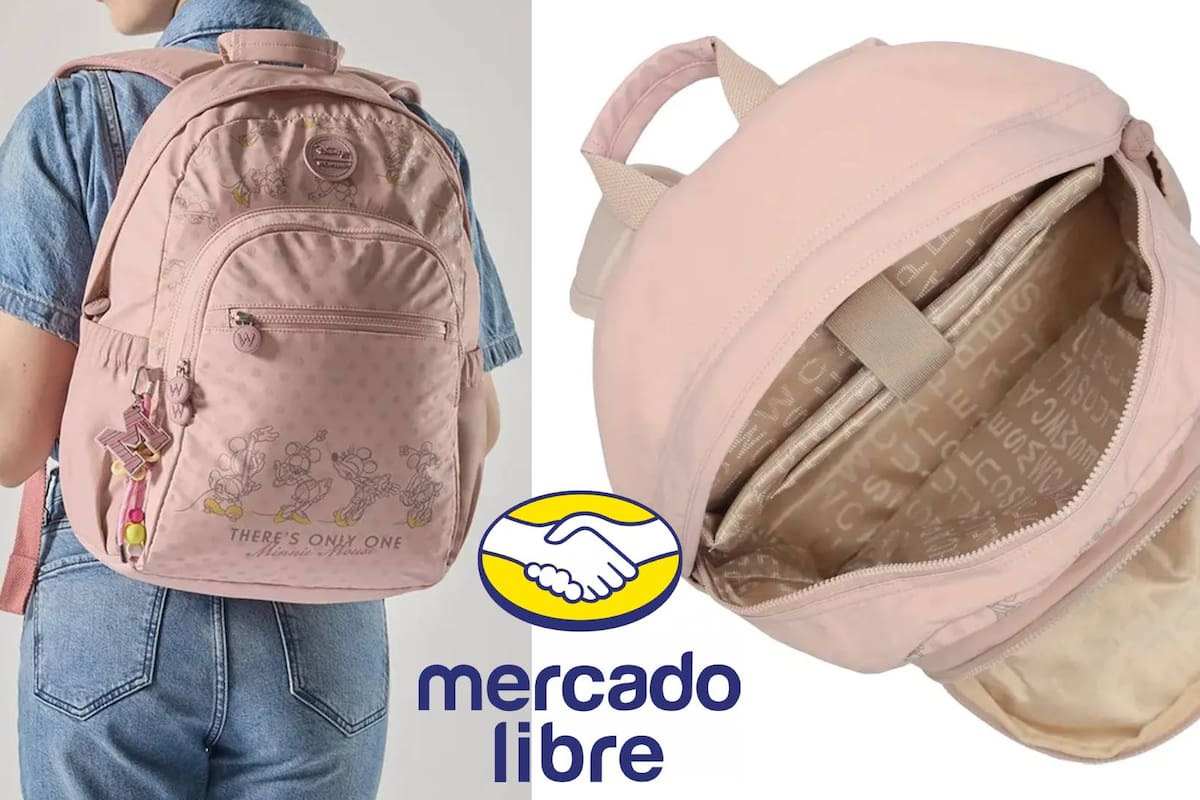 Mercado Libre baja 30% el precio de una mochila Disney Minnie W Capsule para mujer, con espacio para laptop, para este regreso a clases