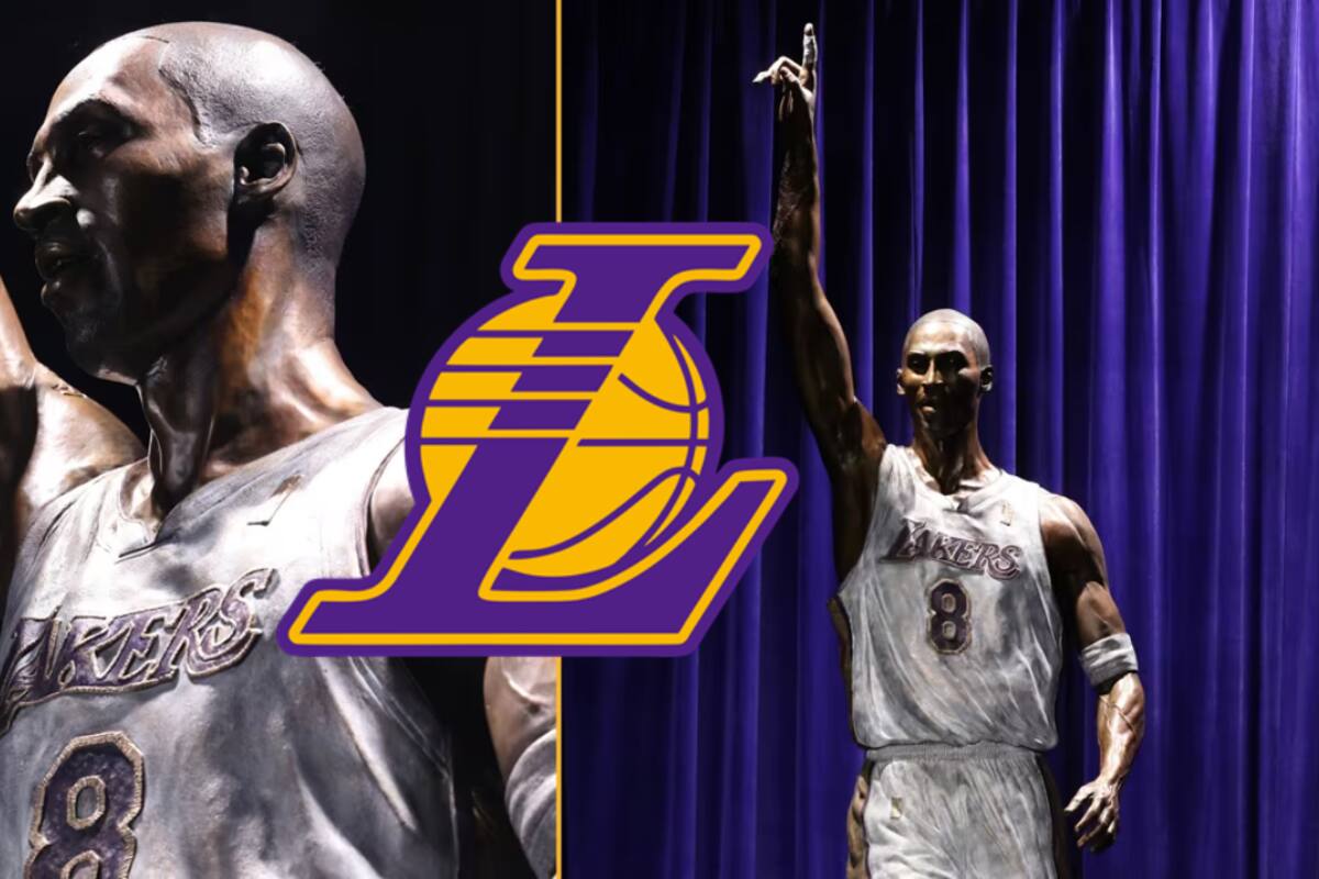 Los Angeles Lakers inauguran estatua de Kobe Bryant