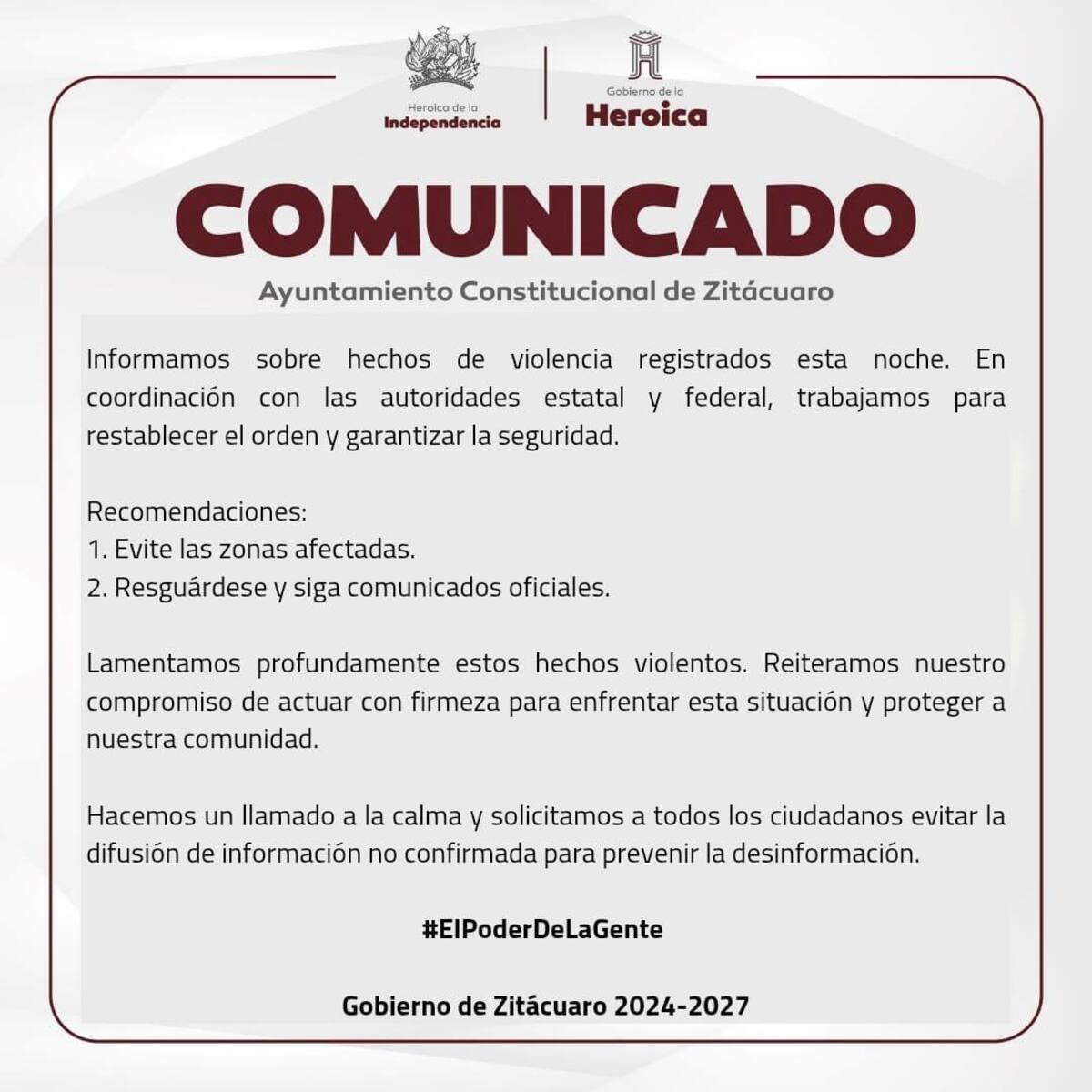 Foto: Gobierno de Zitácuaro en Facebook.