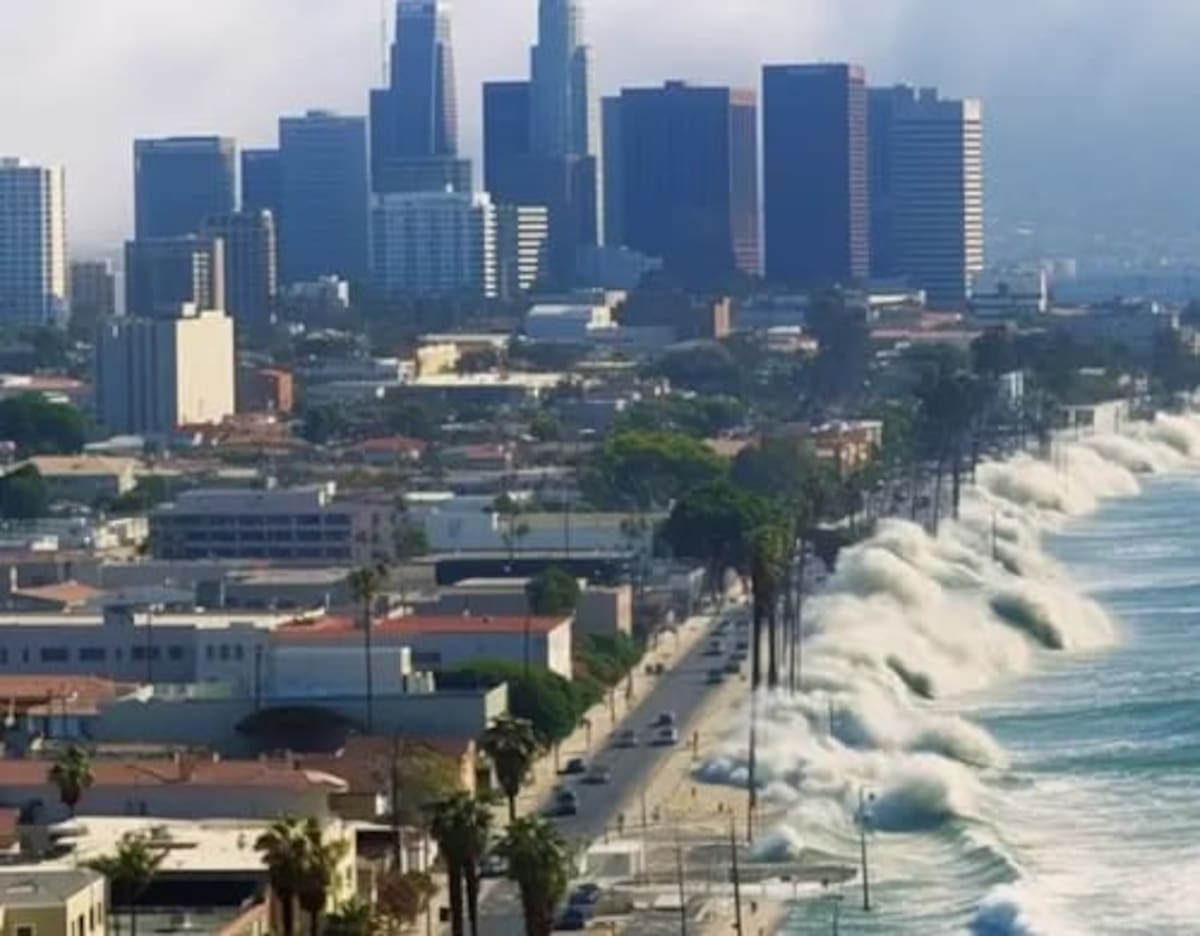 El megaterremoto The Big One podría producir tsunamis en la zona de EU. | Midjourney