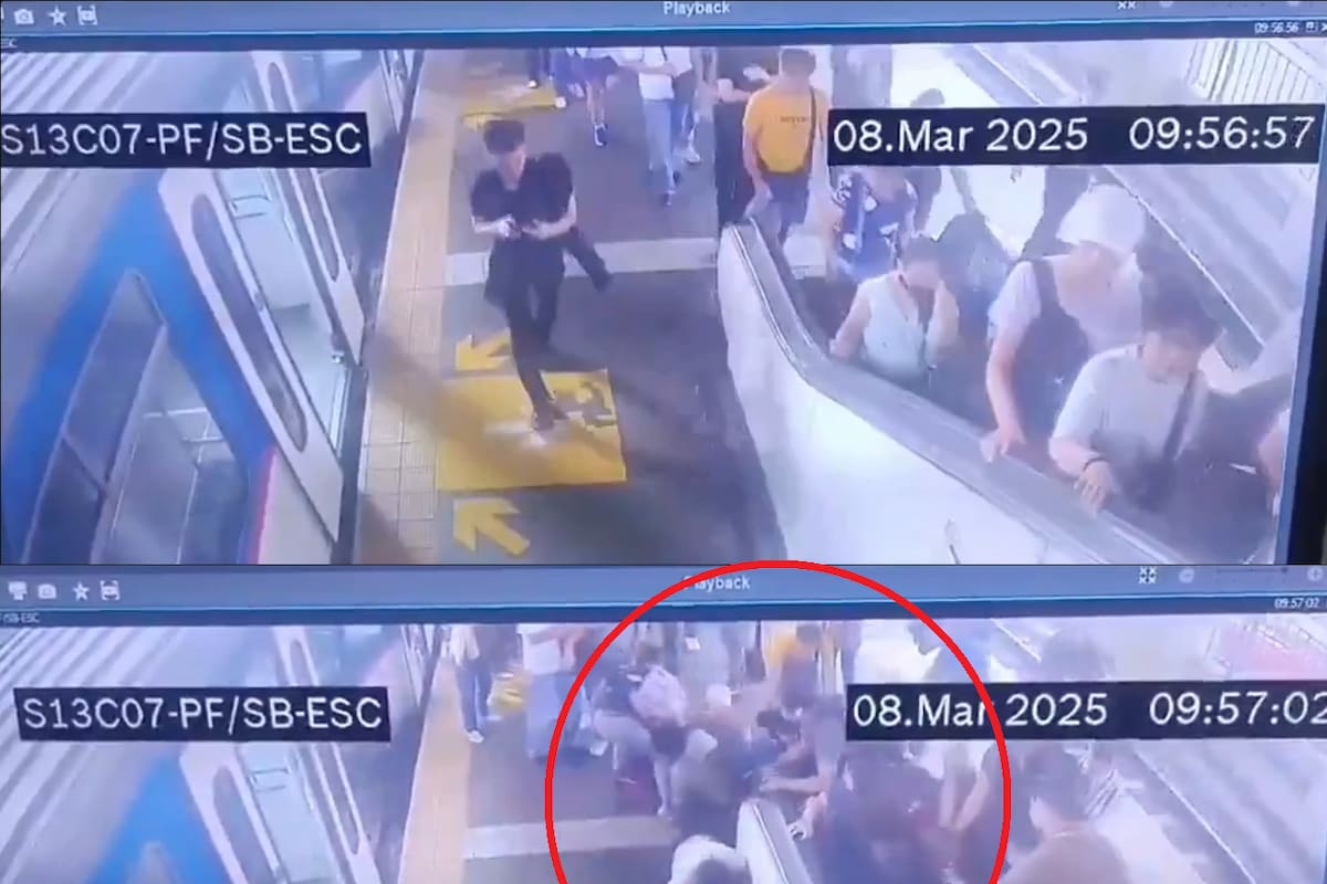 VIDEO: Escalera mecánica falla en pleno movimiento y desata el caos en metro de Manila
