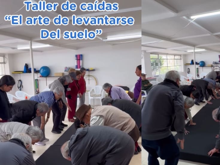 Se viraliza taller que enseña a adultos mayores cómo caer y levantarse de forma segura