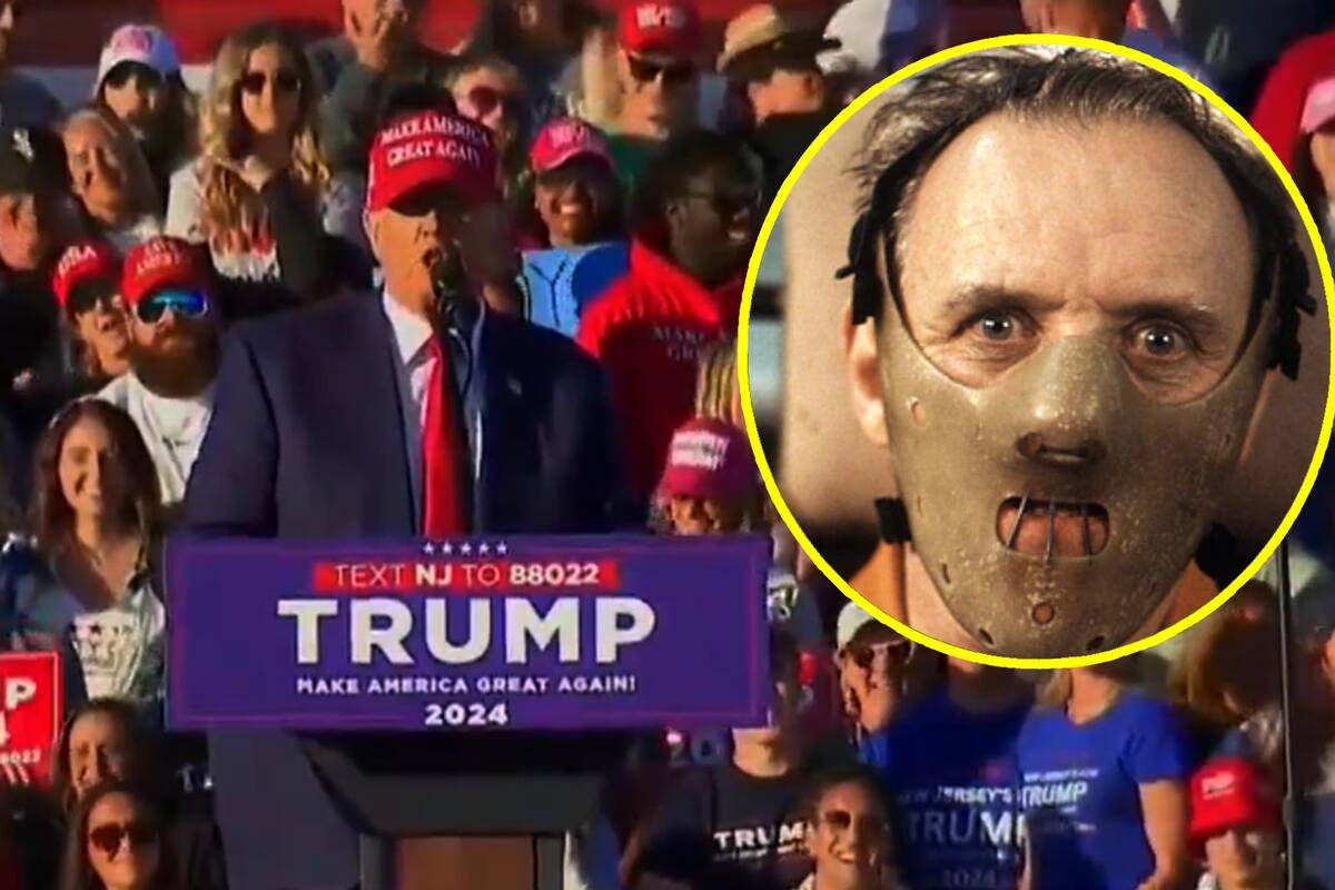 Trump causa controversia en su mitin elogiando a Hannibal Lecter y dando discurso antimigrantes con canción de Oscar Brown (VIDEO)