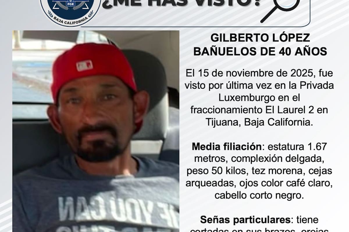 Se busca a Gilberto López Bañuelos de 40 años de edad