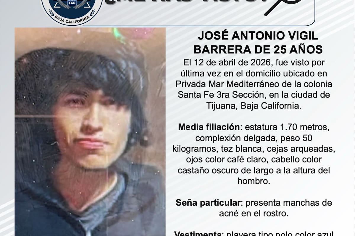 Se busca a José Antonio Vigil Barrera de 25 años
