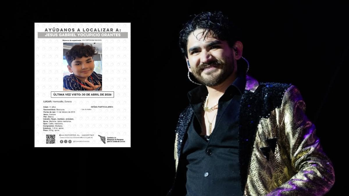 Vocalista de El Recodo comparte ficha de búsqueda de su sobrino de 11 años desaparecido en Hermosillo y pide apoyo en redes sociales para localizarlo