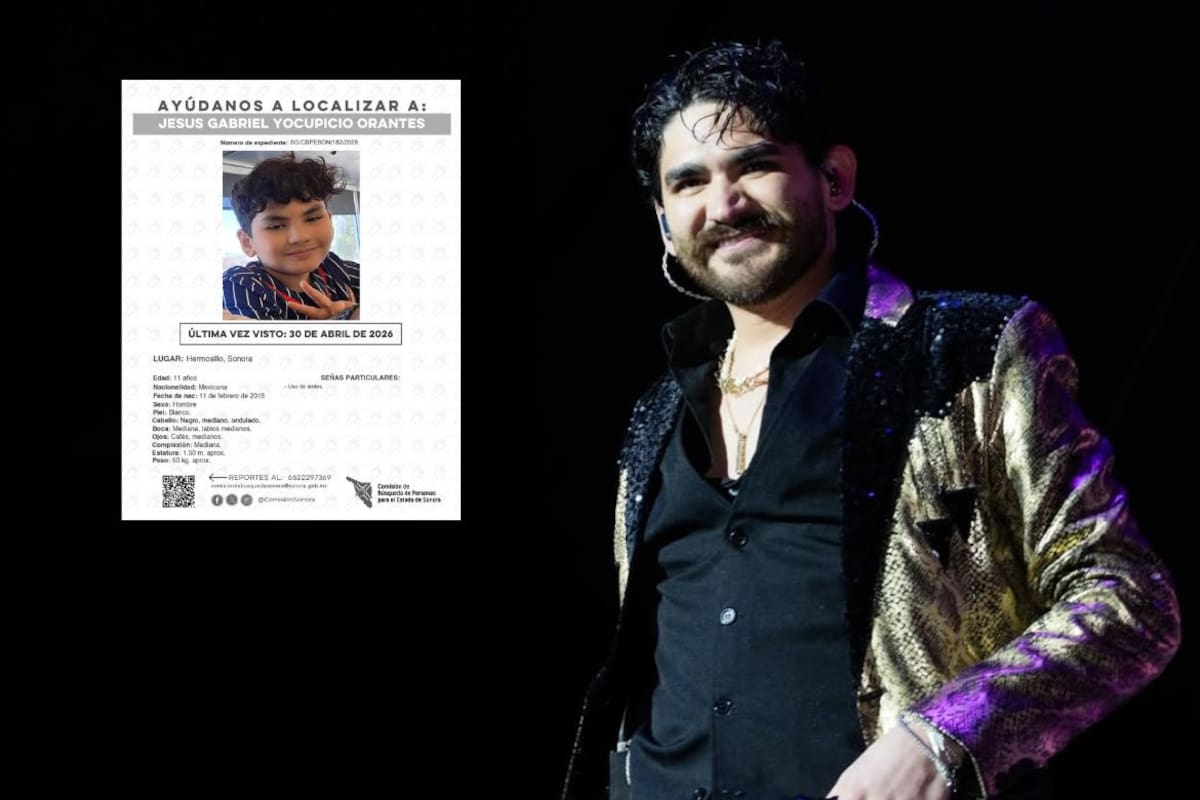 Vocalista de El Recodo comparte ficha de búsqueda de su sobrino de 11 años desaparecido en Hermosillo y pide apoyo en redes sociales para localizarlo