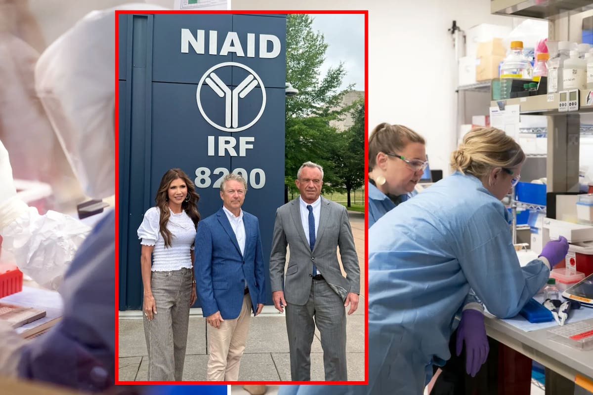Un día antes de ser hospitalizada por una reacción alérgica, Kristi Noem visitó un laboratorio que analiza ébola y el COVID-19 con Robert F. Kennedy Jr.