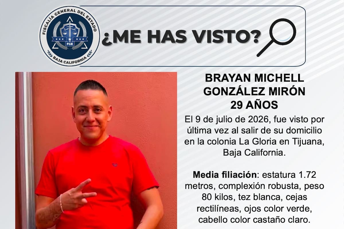 Se busca Brayan Michell González Mirón de 29 años