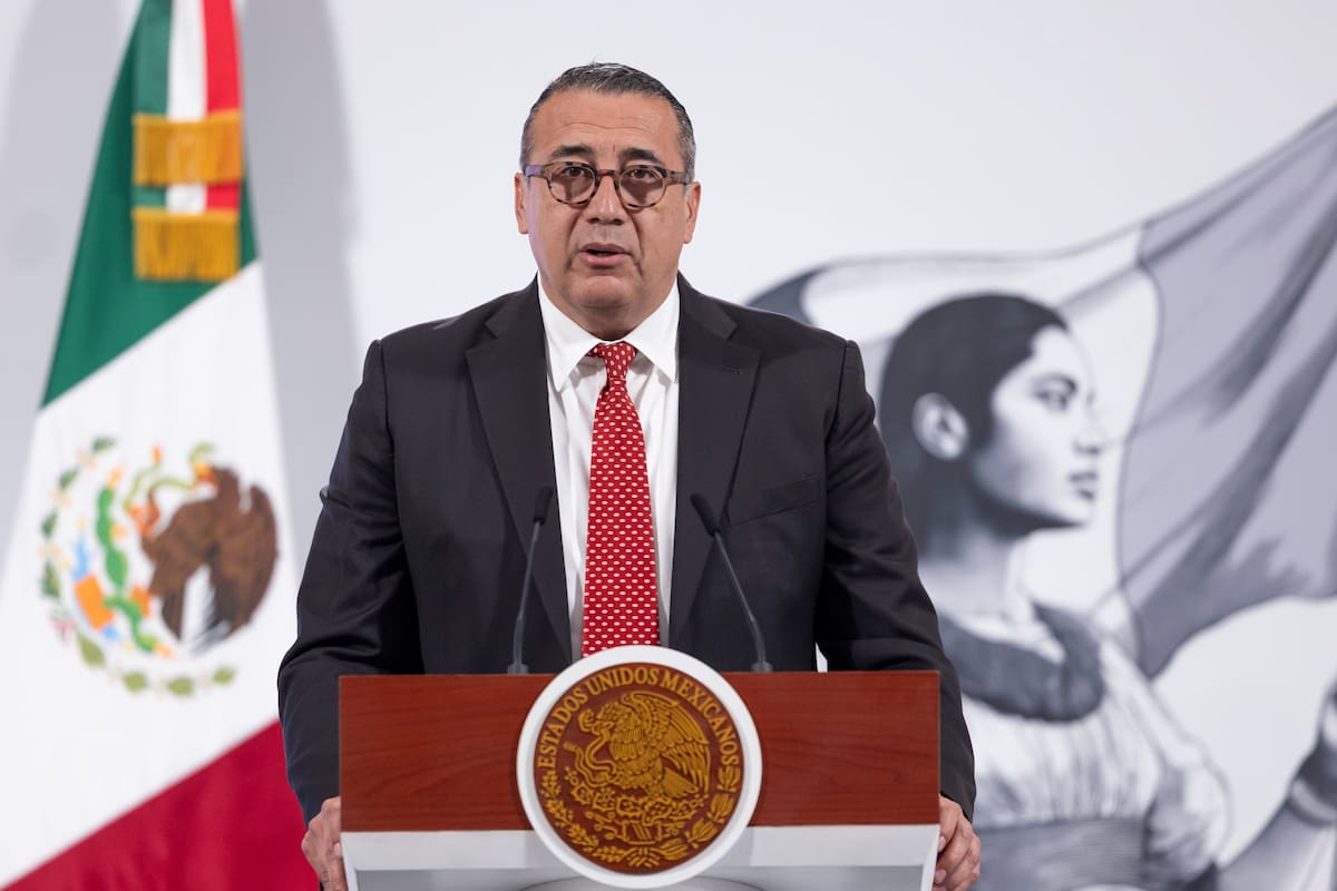 El director general de Bimbo México, José Manuel González, en la 'Conferencia del Pueblo' de la presidenta Claudia Sheinbaum el 17 de julio del 2025. | Crédito: Presidencia
