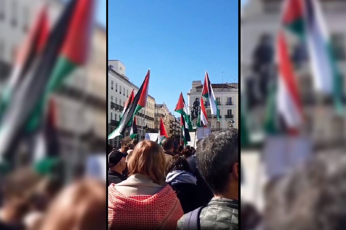 Protesta en Madrid por “genocidio” en Palestina