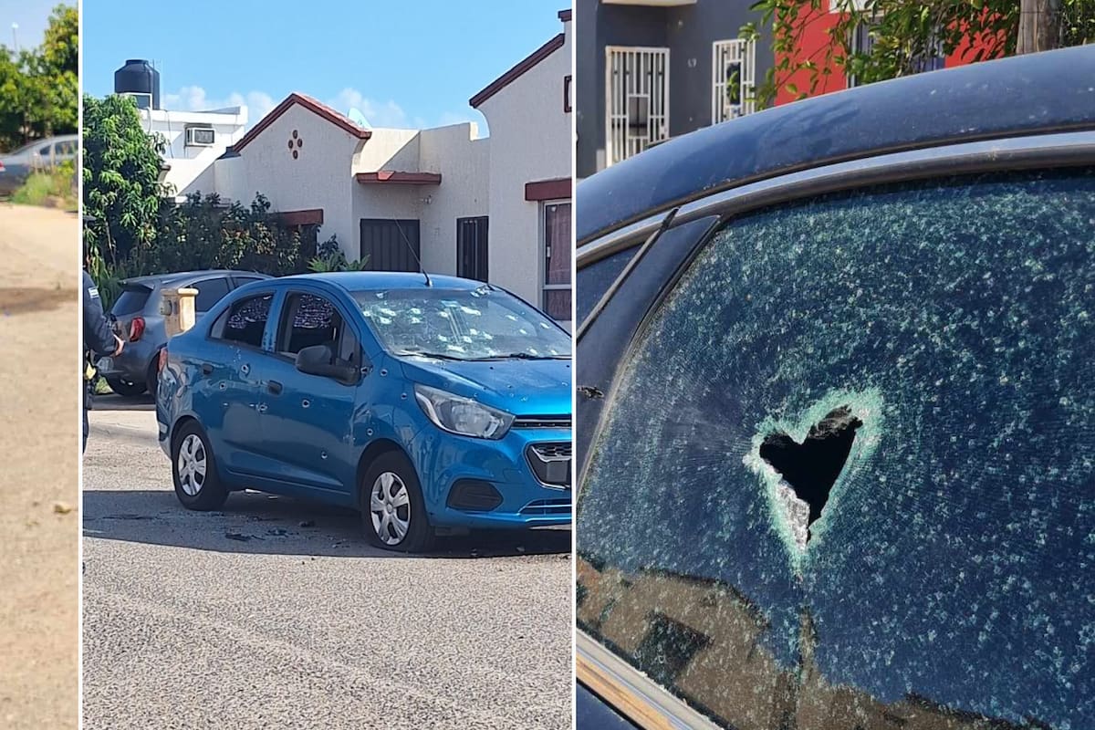Pareja asesinada y 8 autos baleados por disparos al Sur de Hermosillo