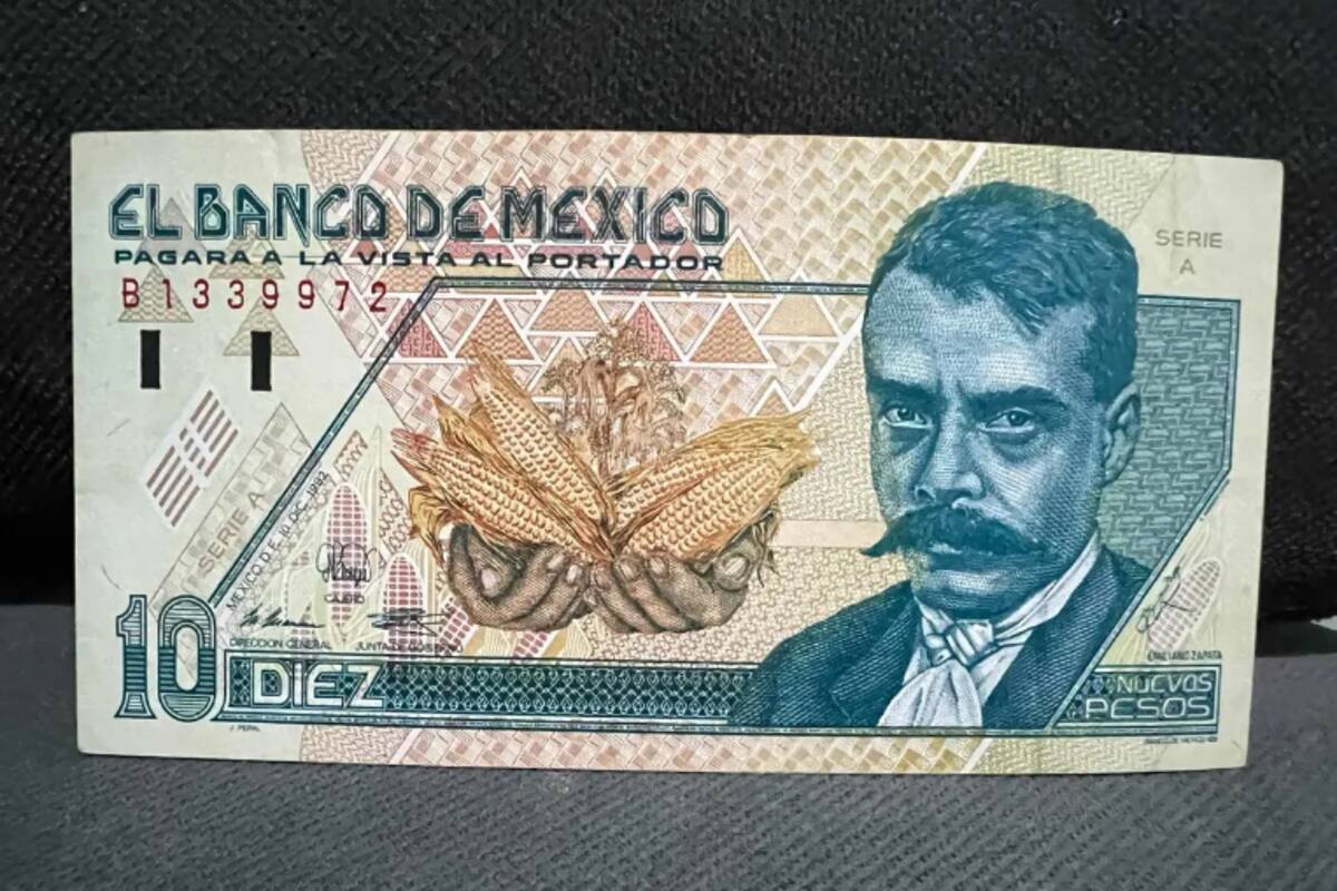 Billete de 10 pesos con imagen de Emiliano Zapata se vende en 280 mil pesos