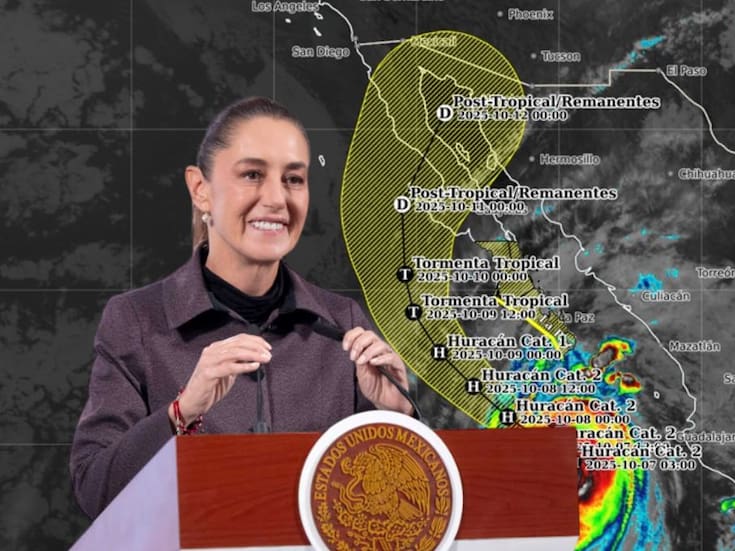 Claudia Sheinbaum alerta que el huracán Priscilla podría alcanzar categoría 3 y llama a Baja California Sur a extremar precauciones