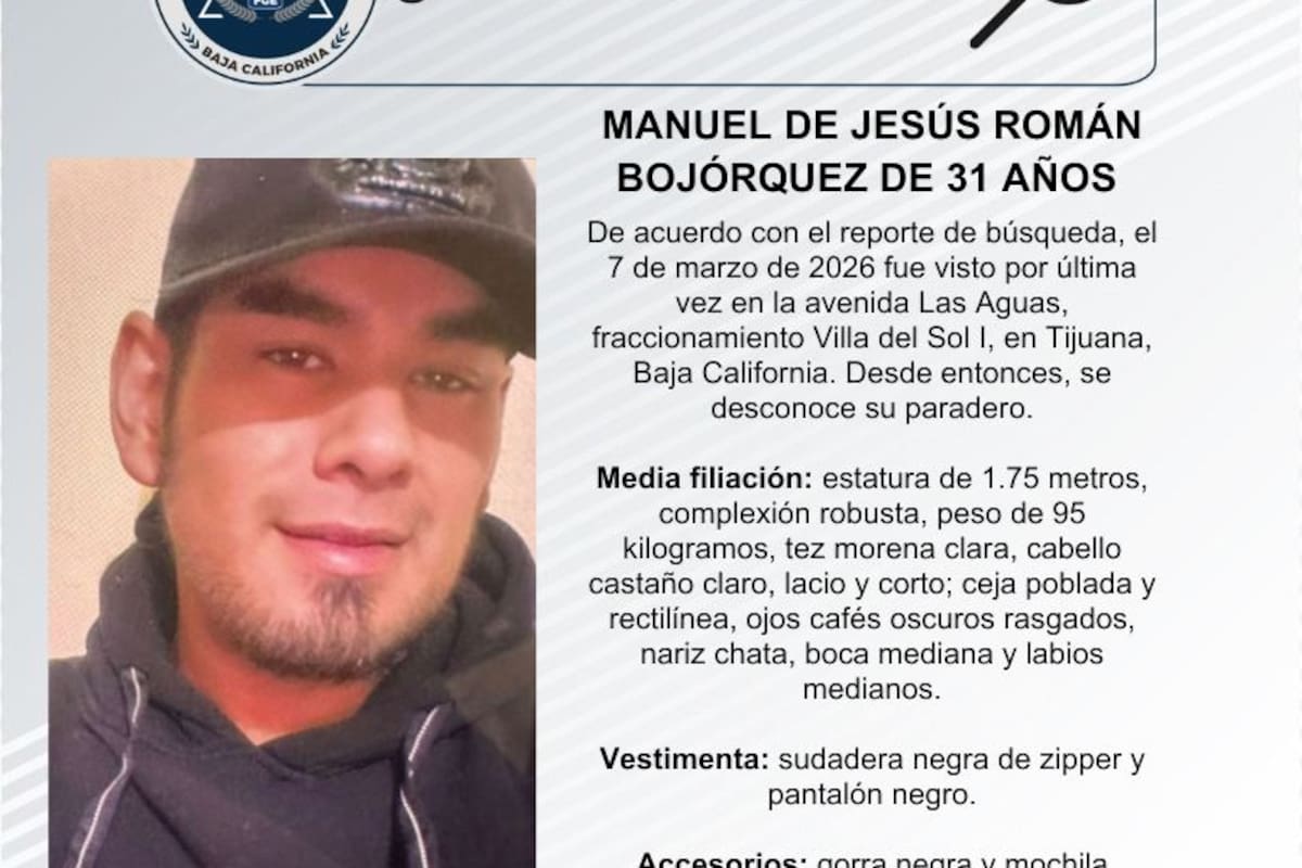 Se busca a Manuel de Jesús Román Bojórquez de 31 años