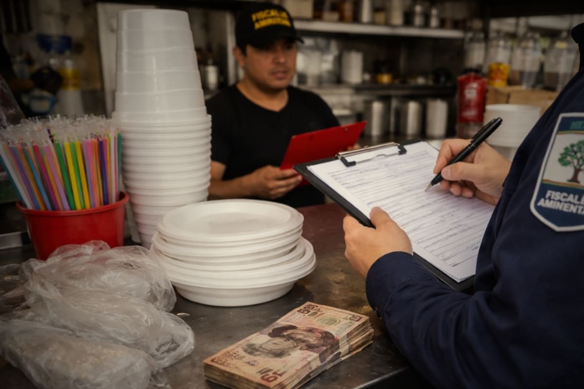Darán multas de hasta 9 mil pesos a comerciantes que den popotes, bolsas de plástico o platos, vasos y cubiertos desechables en sus puestos, conforme al Reglamento de Ecología y a la prohibición vigente en Morelos