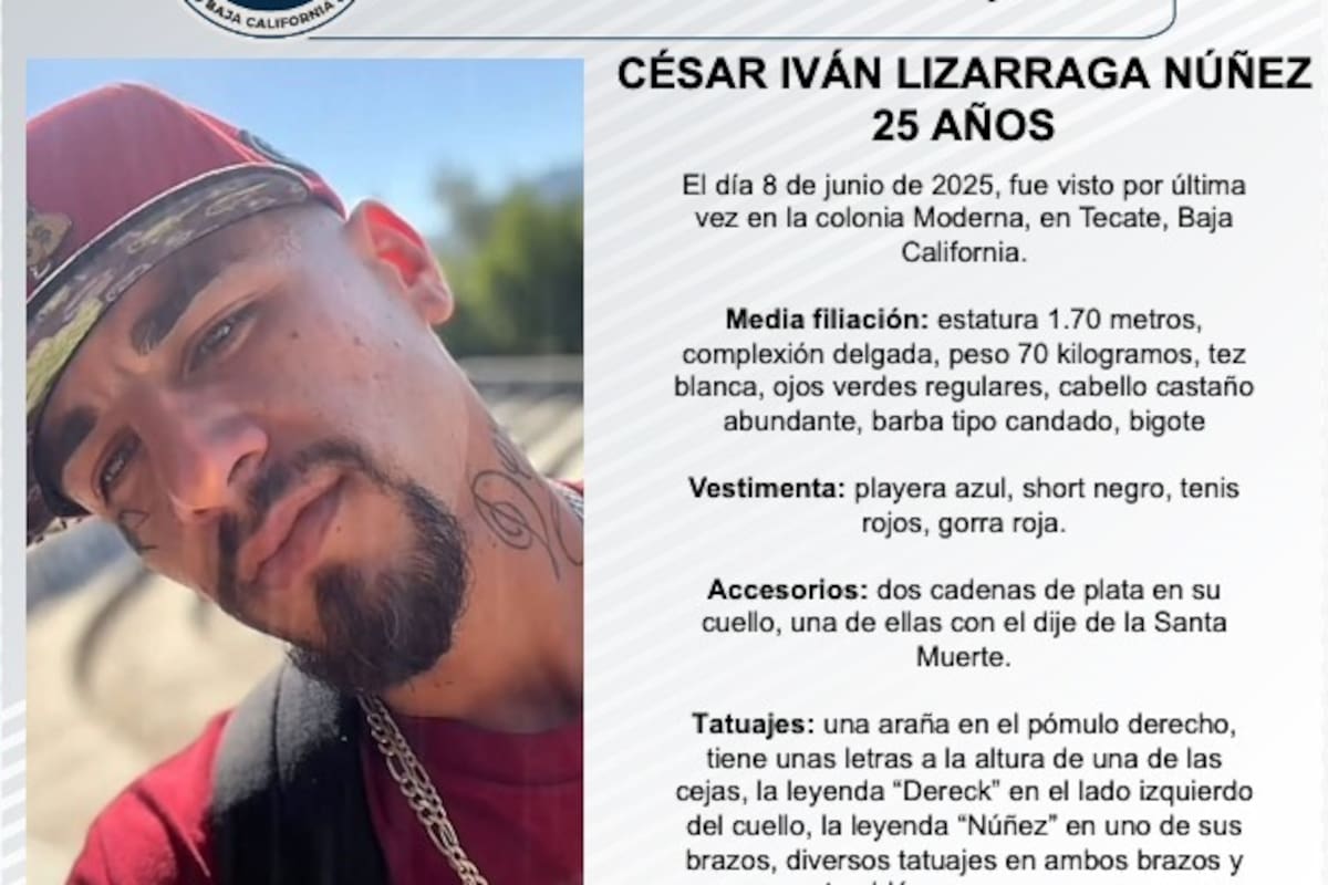 Se busca a César Iván Lizarraga Núñez de 25 años de edad