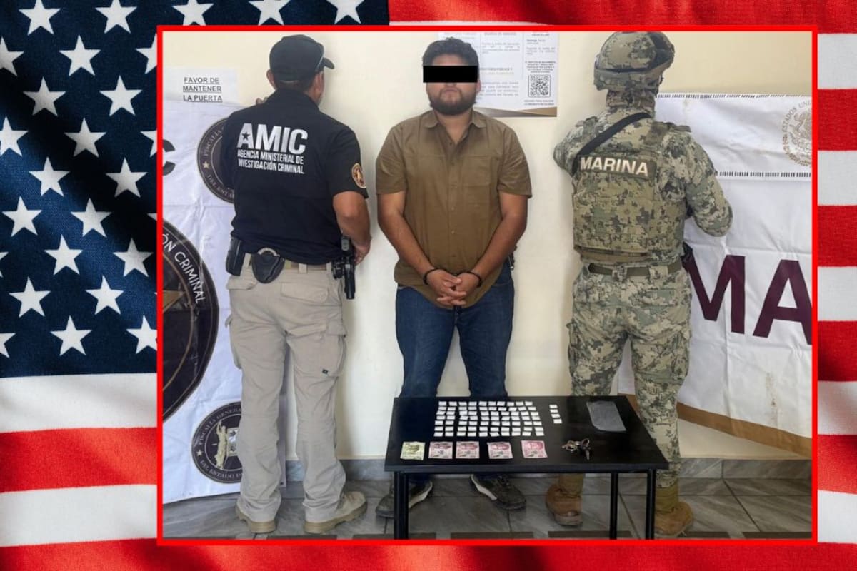 Autoridades detienen a Erick Leobardo “N” estadounidense de 23 años con 74 dosis de cocaína durante operativo en Caborca, Sonora