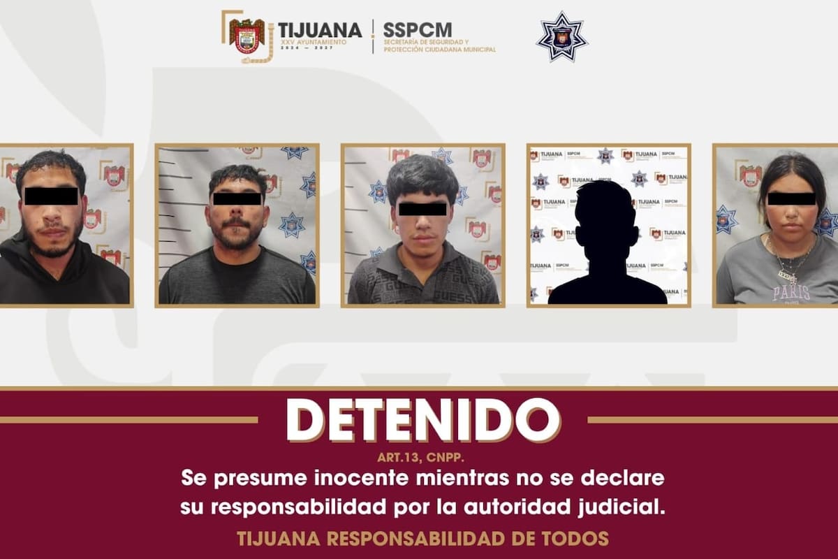 Detienen a cinco personas y aseguran tres armas de fuego en Tijuana