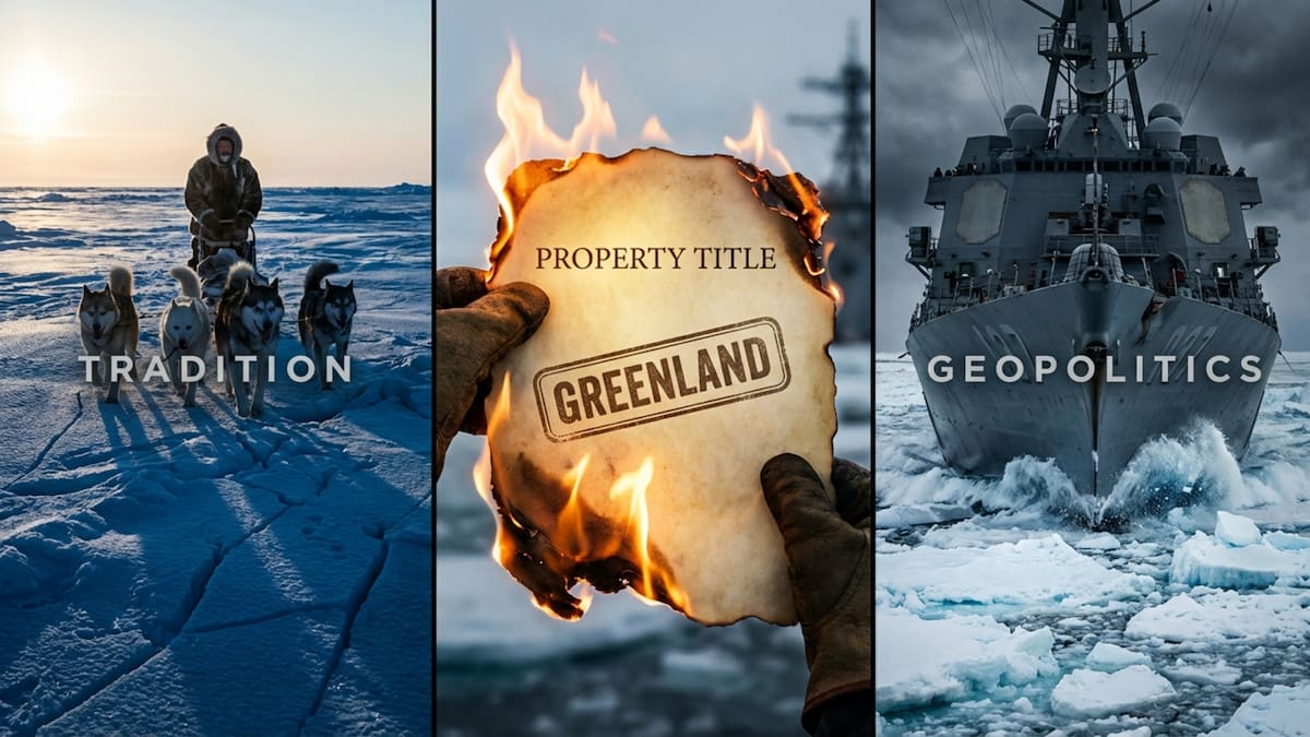 La mofa de Trump sobre la defensa groenlandesa ignora siglos de identidad y soberanía, centrando el conflicto en una disputa puramente inmobiliaria y militar. (Gemini)