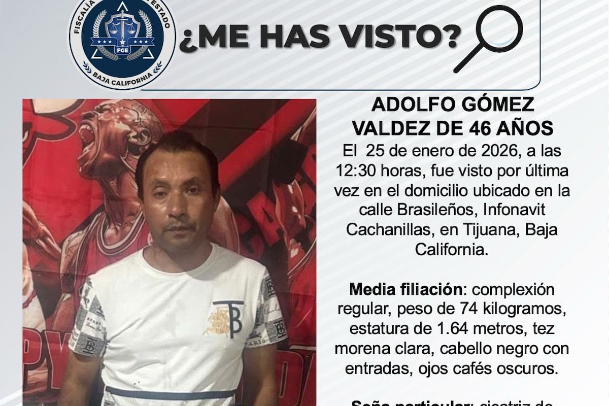 Se busca a Adolfo Gómez Valdez de 46 años