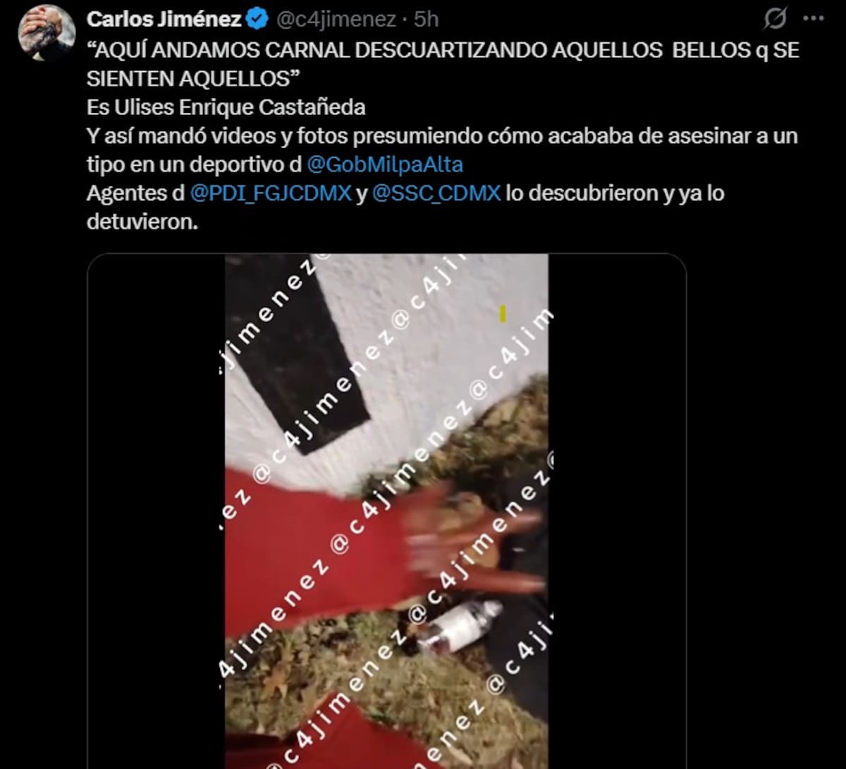 Captura Carlos Jiménez/X