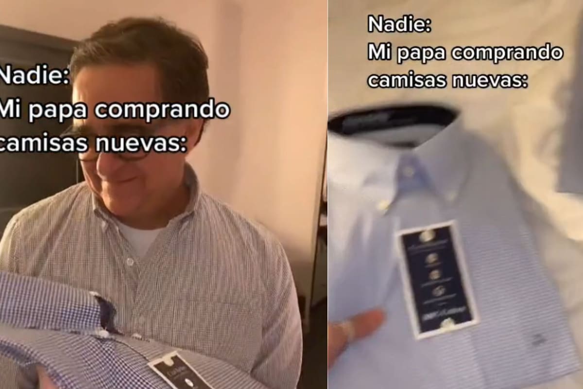 Mujer muestra la ropa nueva que compró su papá y se viralizó en TikTok