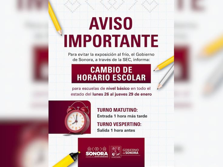 Ajuste de horario escolar en Sonora por bajas temperaturas: Lo que debes saber
