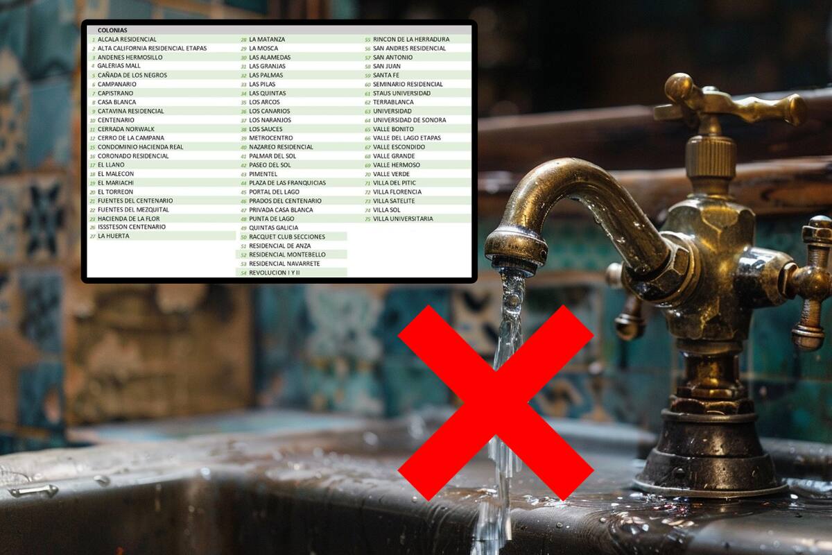Lista de colonias que no tendrán agua en Hermosillo y cómo prepararse