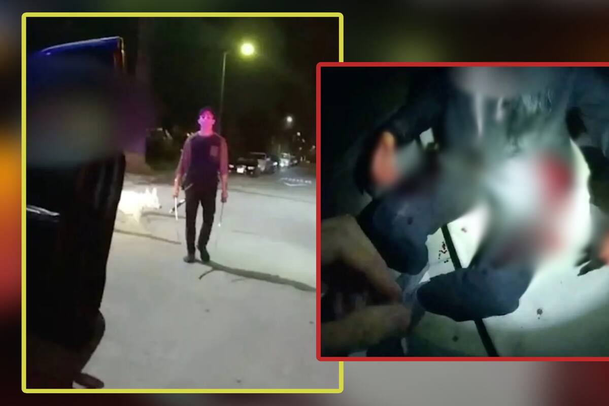 VIDEO: Joven apuñala a su madre y mata a su perro con espada samurai en LA; policía lo detiene con Taser