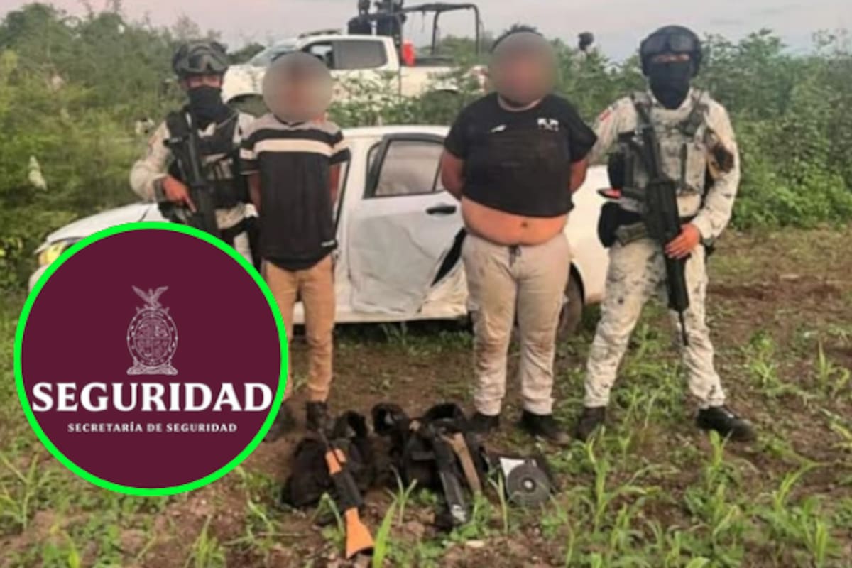 Caen dos presuntos delincuentes en Culiacán con arsenal de guerra y equipo táctico tras seguimiento