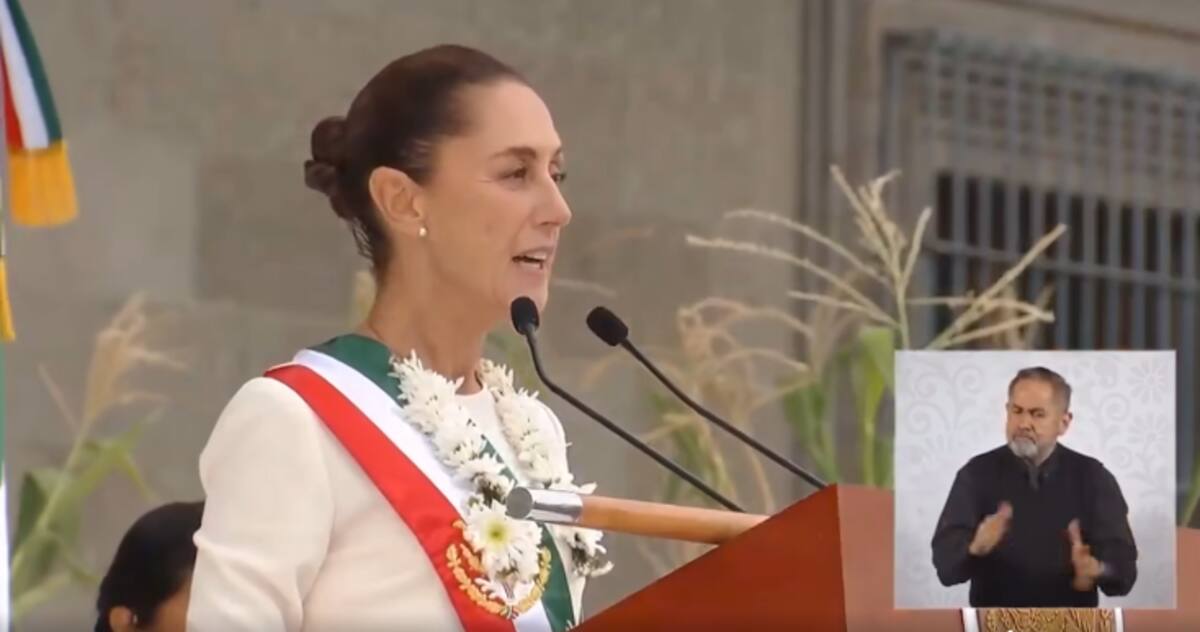Claudia Sheinbaum en toma de protesta a la presidencia. / Captura de pantalla, Claudia Sheinbaum Pardo vía Facebook.