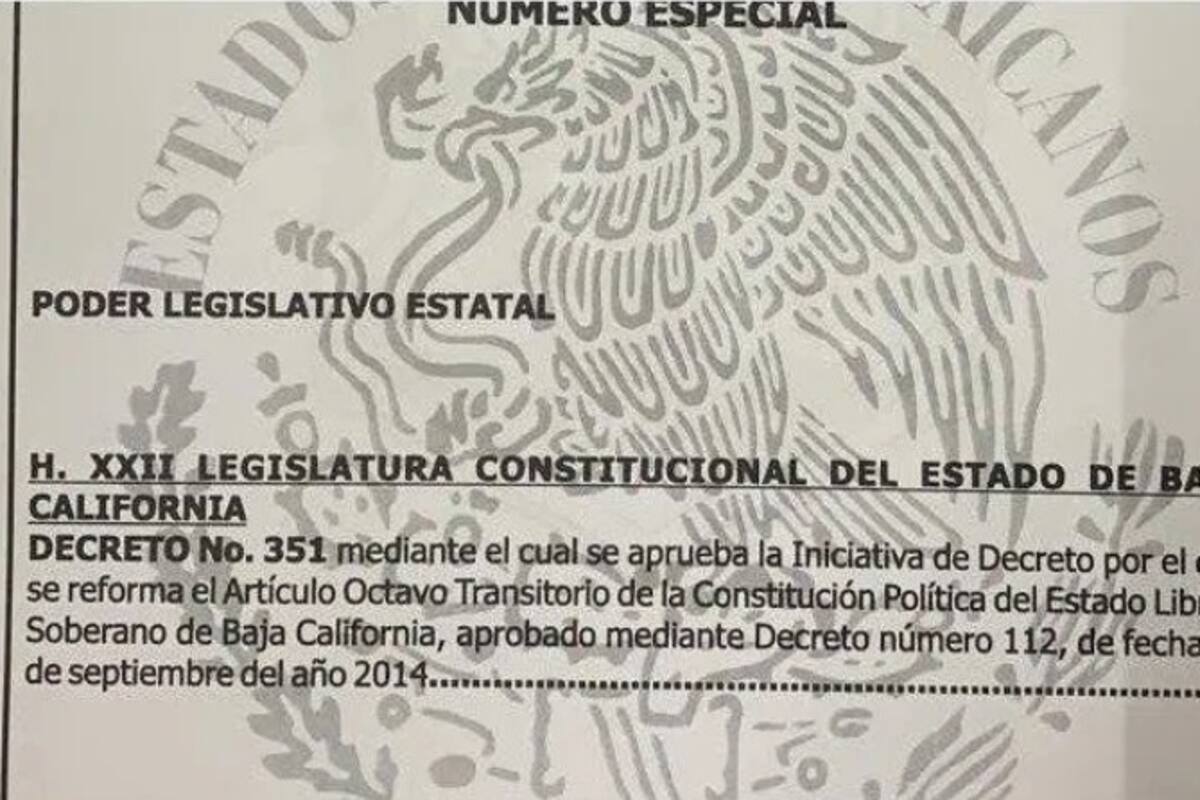 Publica Gobierno de BC ampliación de mandato