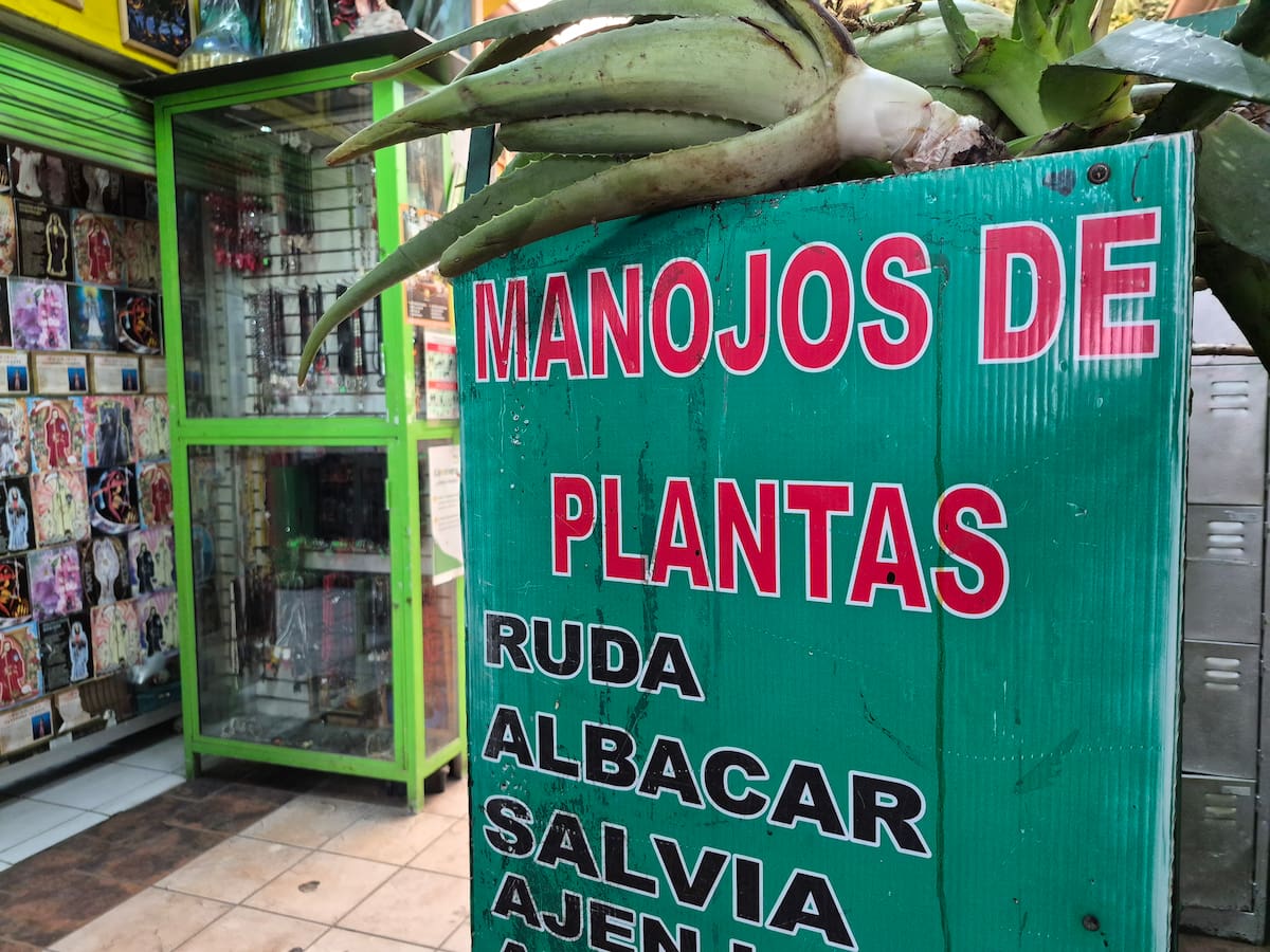 Comerciantes indicaron que también persiste la consulta por hierbas e imágenes religiosas, con precios que varían según tamaño y presentación. Foto: Michelle Castillo