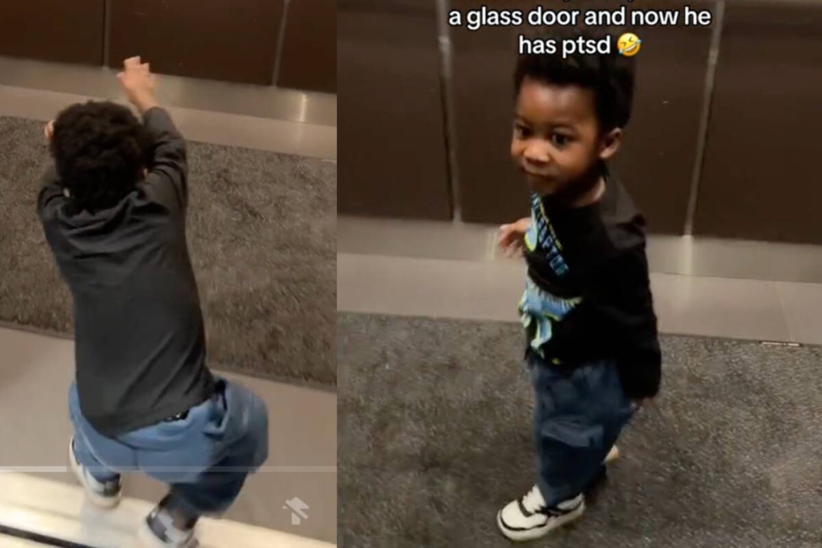 VIDEO: niño choca con una puerta de cristal, y ahora cuida de no volver a accidentarse igual al atravesar cualquier puerta