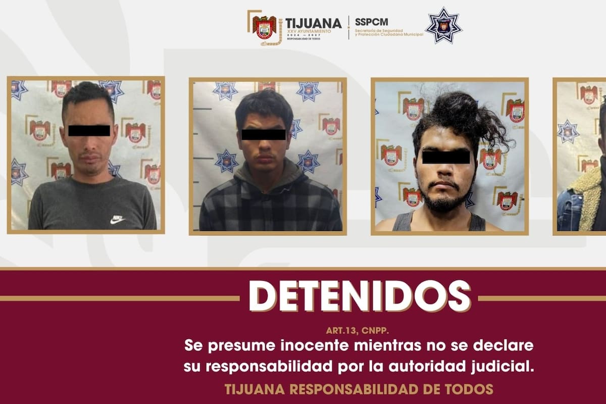 Detienen a cuatro hombres y decomisan más de 150 dosis de droga en Tijuana