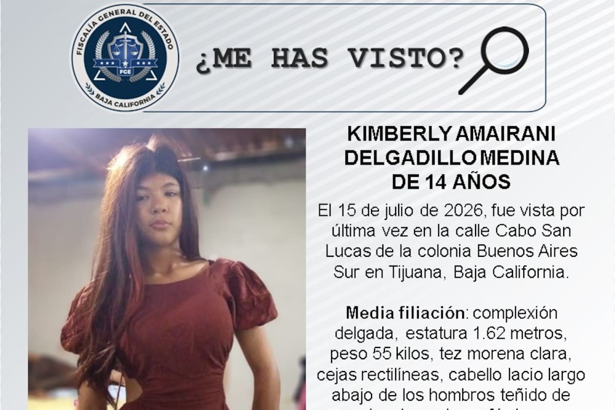 Se busca Kimberly Amairani Delgadillo Medina de 14 años de edad