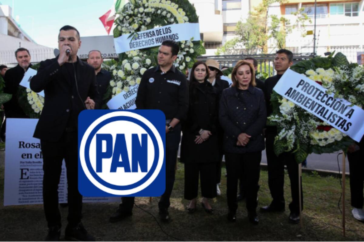 VIDEO: PAN coloca coronas fúnebres en la CNDH por reelección de Rosario Piedra; llevará el caso a organismos internacionales