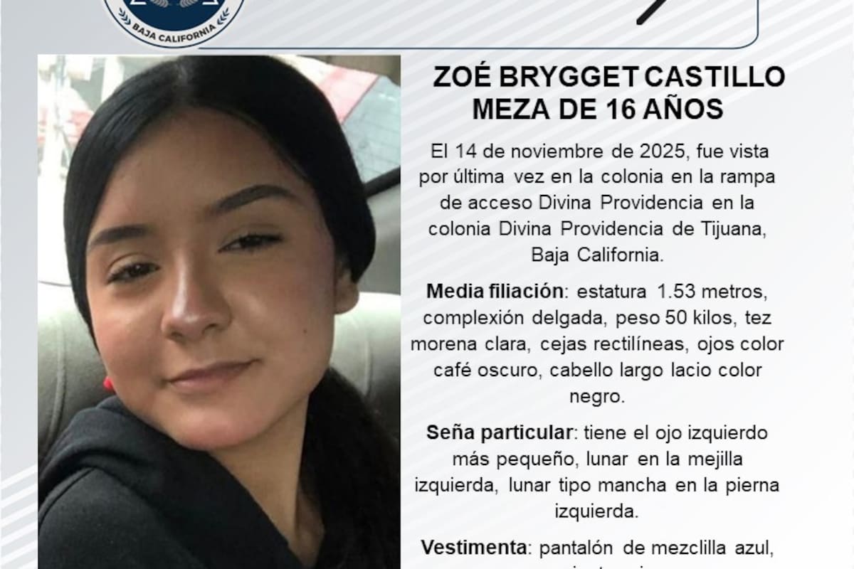 Se busca a Zoé Brygget Castillo Meza de 16 años de edad