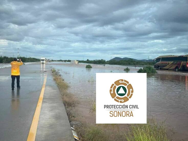 Cierran a la circulación tramo carretero Ciudad Obregón–Guaymas ante acumulación de agua tras lluvias