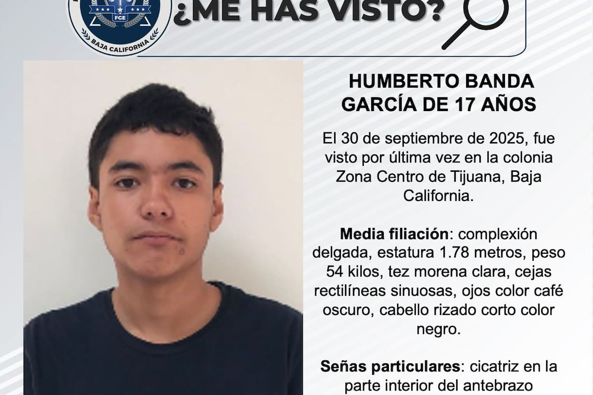 Se busca a Humberto Banda García de 17 años
