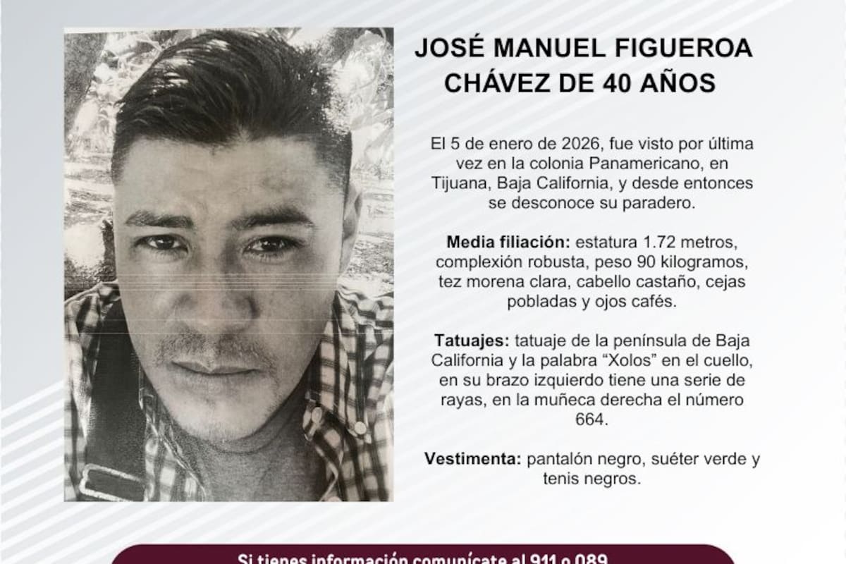 Se busca a José Manuel Figueroa Chávez de 40 años