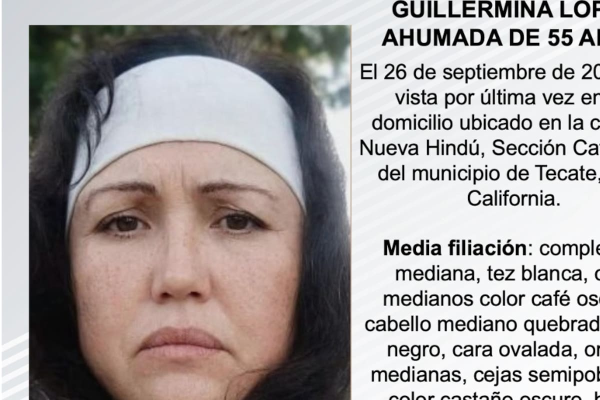 Se busca a Guillermina López Ahumada de 55 años