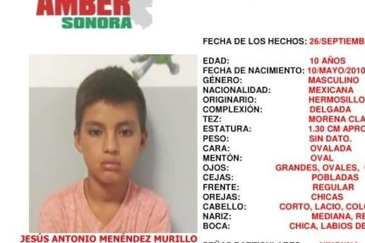 Se activa Alerta Amber para encontrar a Jesús Antonio; desapareció en Hermosillo