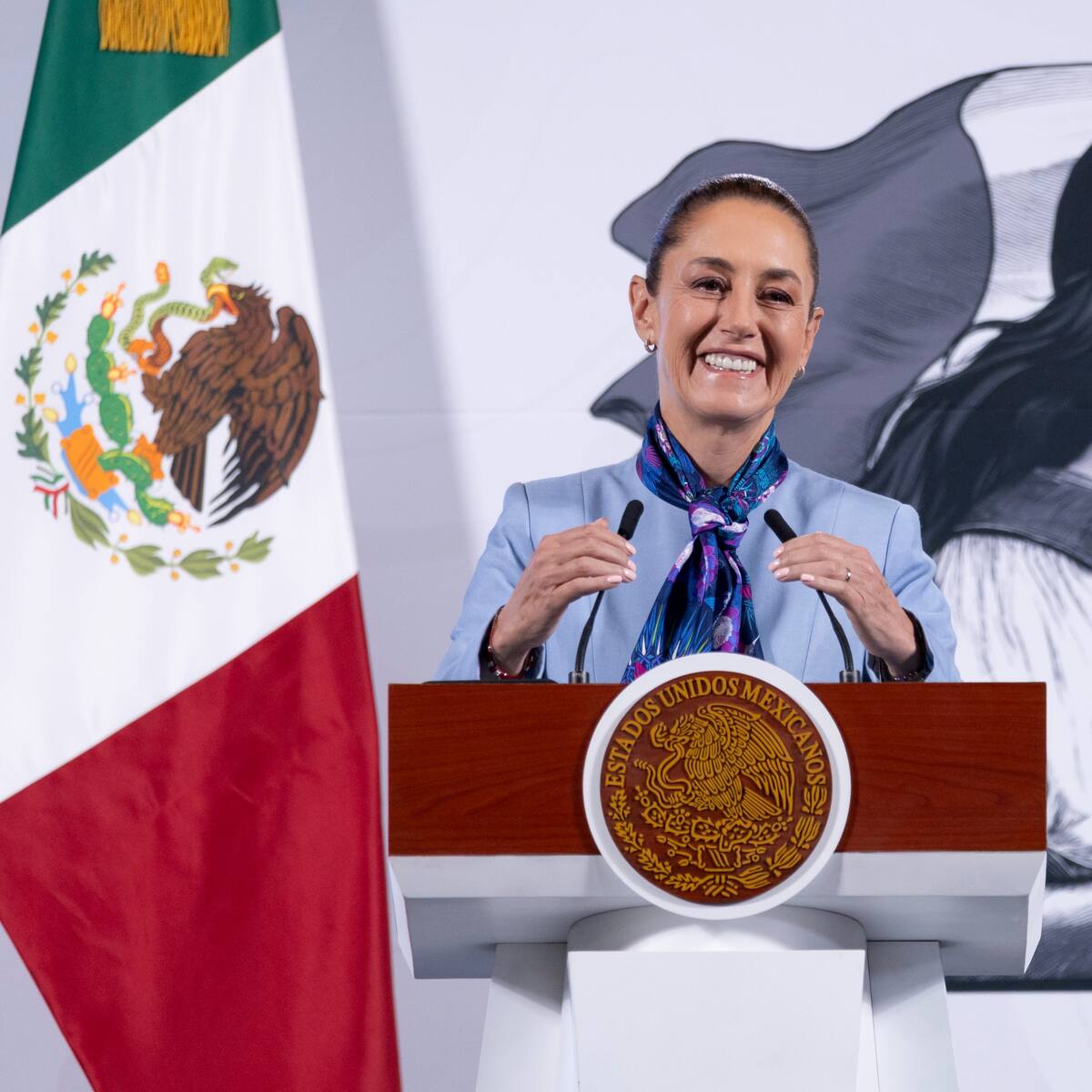 La presidenta Claudia Sheinbaum Pardo en su "Mañanera del Pueblo" del 12 de marzo del 2025. | Crédito: Presidencia